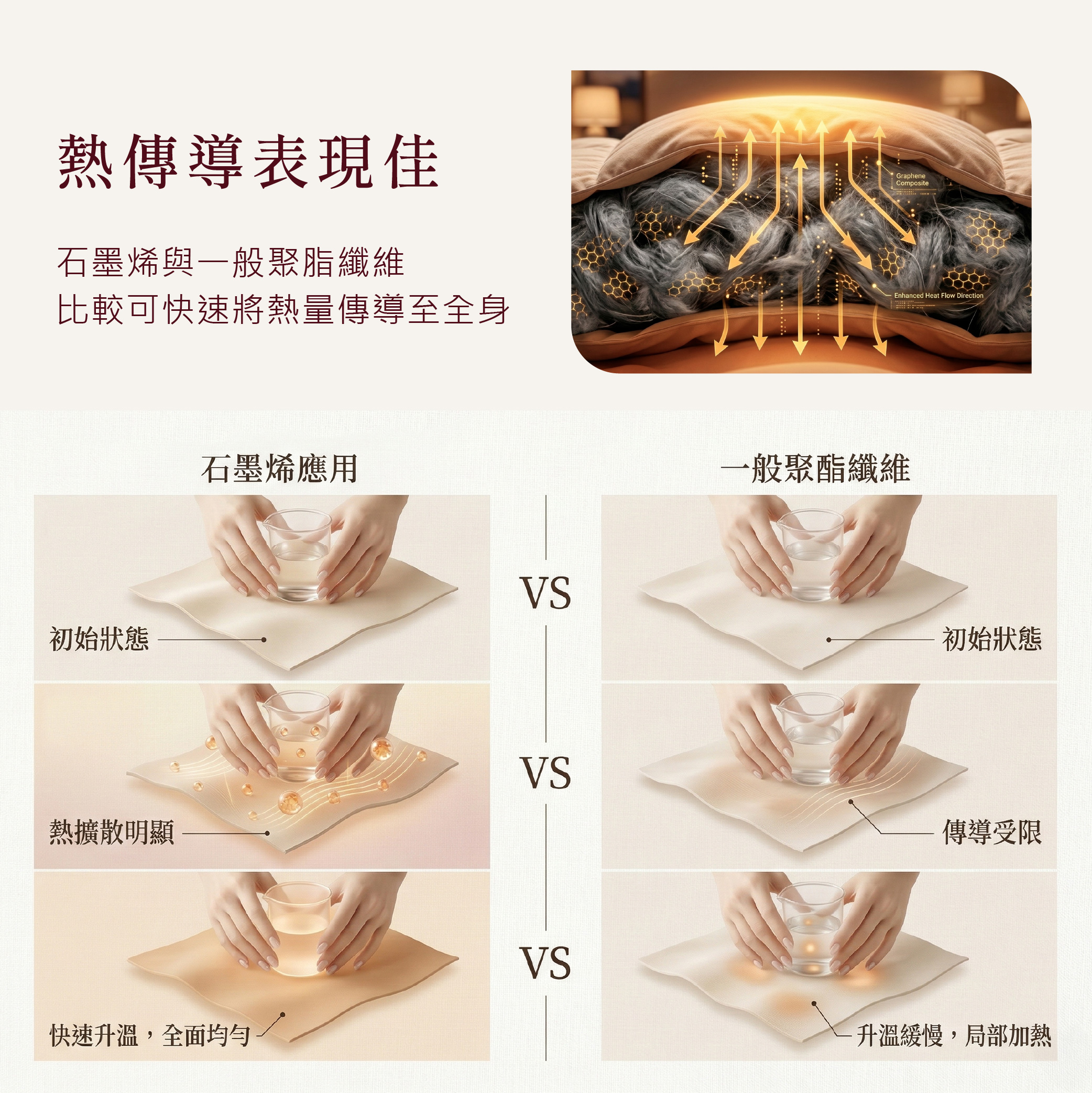 雙溫感高保溫石墨烯蠶絲被白品款