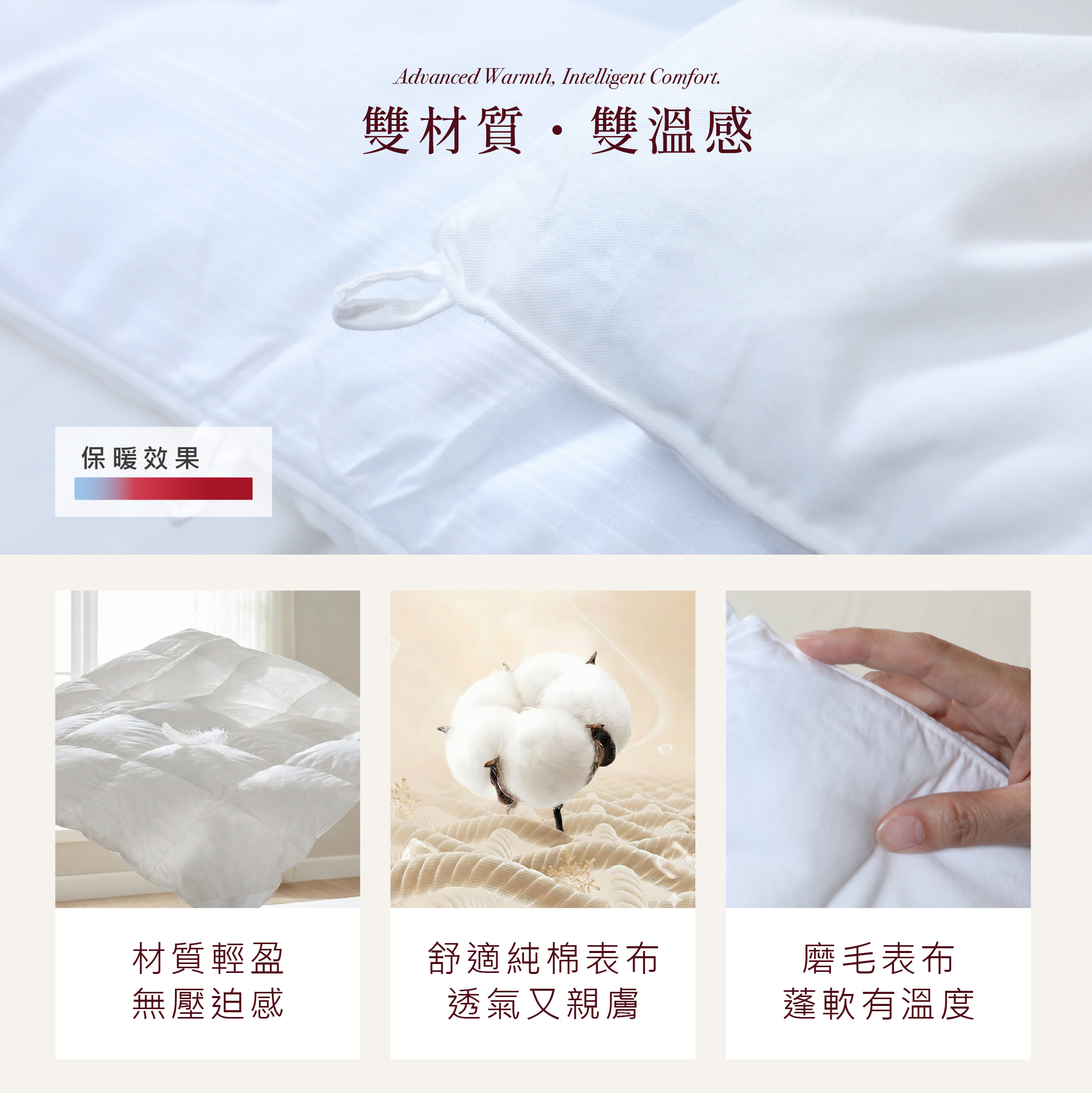 雙溫感高保溫石墨烯蠶絲被白品款